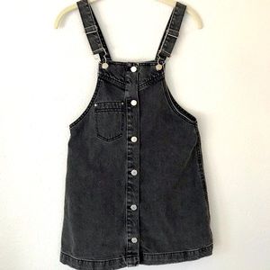 Girls Zara Black Denim Jumper Dress
